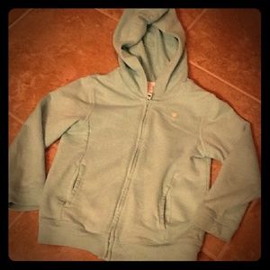 Little Girl's Light Blue Zip Up Hoodie Jacket Sz.4